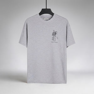 เสื้อยืดลำลองสีเทาคุณภาพสูงสำหรับผู้ชาย 160 GSM ผ้าฝ้าย 90% วิสโคส 10% ขายส่งจำนวนมาก - Product Image 1