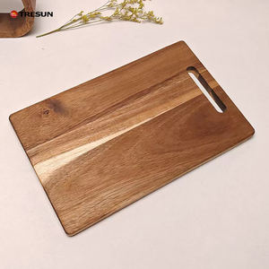 Planche à découper en bois massif d'acacia avec poignée, planche à découper portable, double face, plateau alimentaire prêt pour la restauration, épaisseur 2 cm - Product Image 1