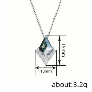 Collar con Colgante de Mármol Estilo Rombo Irregular para Mujer, Elegante Collar con Dije Geométrico, Joyería de Moda, Regalo - Product Image 5