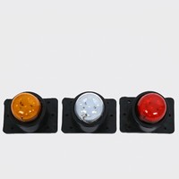 Feu de position latéral LED rond avec patin de fixation en caoutchouc, lentille diamantée, rouge, ambre, blanc, 12V 24V, pour camion, remorque, fourgonnette, poids lourd, étanche