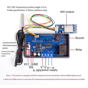 XY-WT02 WiFi <b>Thermostat</b> Module, High Precision Heating & Cooling Temperature Controller with APP Remote Control and Data Collect - Product Image 4