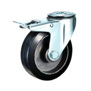 Ruedas giratorias industriales de aluminio fundido de goma resistente de alta calidad Rodamientos de bolas dobles 250-300kg Capacidad de carga 100/125mm - Product Image 5