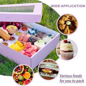 Scatola per Servire Pasticceria <span class=keywords><strong>in</strong></span> Cartone Resistente, Vassoio per Alimenti Assortiti con Coperchio, Stabilmente Riempibile, per Catering, Viaggi e Feste - Product Image 4