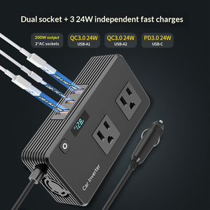 Convertisseur de courant pour voiture 200W multifonctionnel, prise 12V vers 110V, allume-cigare de voiture - Product Image 4