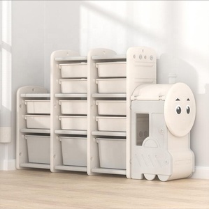 Large Capacity Baby Shelf Car Holders Kids Toy Storage Rack Organizer Cabinet Customized Logo Carton Box Modern White 3 Sizes