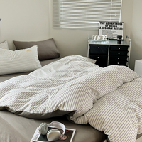 Ensemble de literie minimaliste personnalisé, housse de couette à rayures colorées, ensemble de draps en coton imprimé