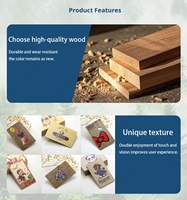 Carte-clé NFC NTAG215 en bois de cerisier écologique, personnalisable, imprimable, 13,56 MHz, carte intelligente pour le contrôle d'accès professionnel
