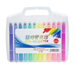 Pastel Gel Highlighter Marker <b>Set</b> Round Tip Large Capacity Multi Color Highlighting Pen for School Office - Product Image 1