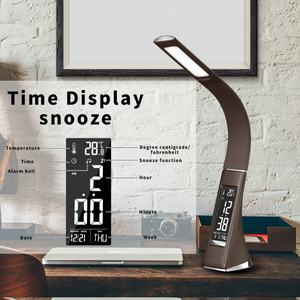 Lámpara de Escritorio Flexible con Calendario, Protección Ocular, Cuello de Cisne Plegable, Luz LED Táctil, Reloj, para Estudio, Lectura, Hotel, Mesita de Noche - Product Image 5