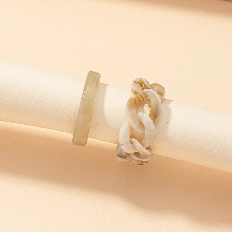 Jachon новый дизайн пластмассовая цепочка из смолы кольцо на палец прозрачное массивное акриловое кольцо ювелирные изделия простое креативное кольцо