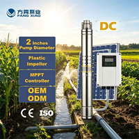 Pompe solaire submersible 250W 24V pour puits profond, 60m de hauteur de refoulement, 1,2m³/h, avec contrôleur MPPT et arrêt automatique en cas de fonctionnement à sec