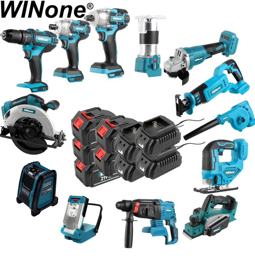 Verified Supplier 20v Cordless Drill Set Impact Wrench Combo Cordless Drill Cutting Sets Lithium Battery Electric Power Tools