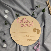 Décorations de scène d'anniversaire de bébé, annonces de nouveau-né Hello World, cadeaux de douche de bébé