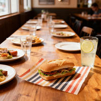 Papier ciré réutilisable anti-graisse avec logo personnalisé pour restaurants, sandwichs, hamburgers, emballage alimentaire