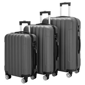 Ensemble de bagages DB 3 pièces gris foncé en ABS rigide avec 4 roues et serrure à combinaison pour les voyages - Product Image 2