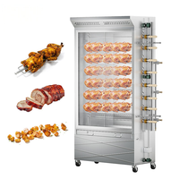 Asado de alta eficiencia pato al horno cocinar pollo a la parrilla automático giratorio doméstico comercial asador de pollo para la venta