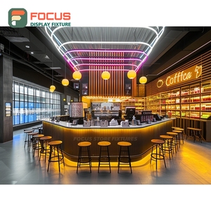 Premium Cafe Service Counter Tempered Glass Front Coffee Bag Display Area Storefront Service Counter - Product Image 5