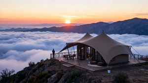 Tente de safari de luxe pour 2 personnes avec salle de bain et grand <span class=keywords><strong>balcon</strong></span>, confort d'hôtel 5 étoiles, lit queen-size, canapé, Tenda De Lona - Product Image 3