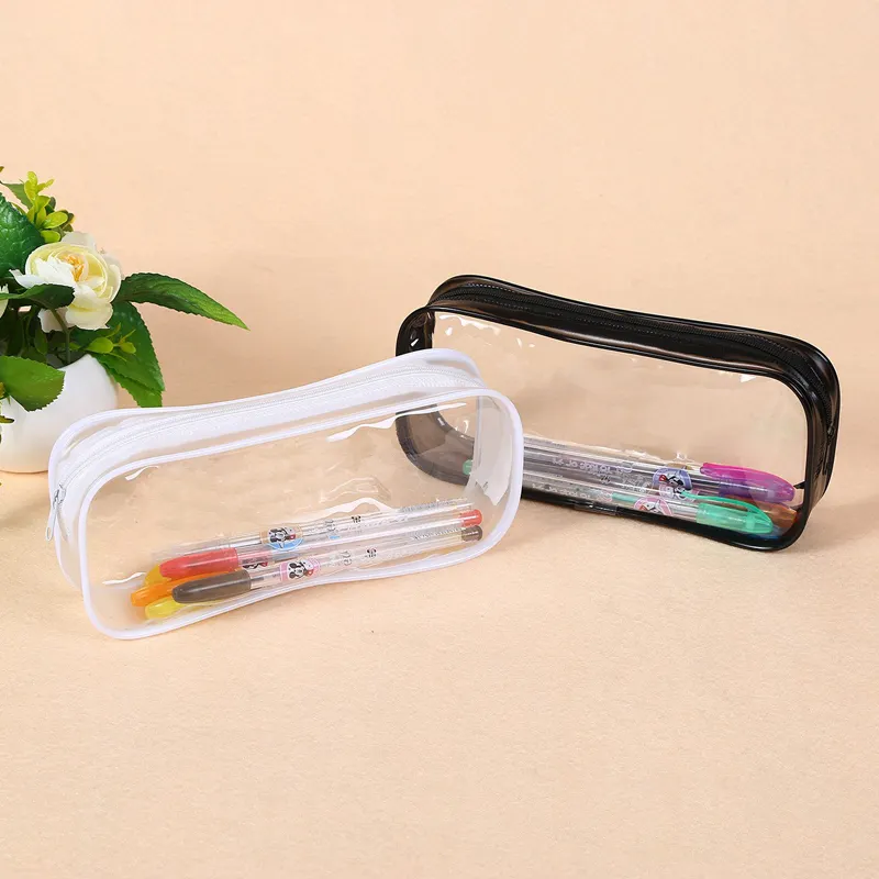 Transparente Zipper Pen Pouch Clear Plastic Kids Pencil Case School Stationery