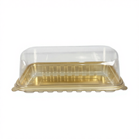 Boîte à gâteau en rouleau de crêpe en plastique, vente en gros d'usine, recyclable, écologique, transparente, rectangulaire, boîte à gâteau en rouleau de serviette suisse, boîte à gâteau en rouleau de Noël