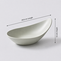 Assiette moderne en mélamine à pied surélevé, gris spatial mat, plat de présentation incliné, écologique, durable, sans BPA, compatible lave-vaisselle, pour buffet