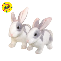 Nouveaux jouets en peluche de lapin réalistes, doux et moelleux, en blanc et marron, jouets en peluche d'animaux réalistes