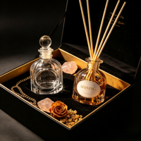 Bouteille diffuseur de parfum en verre personnalisée de luxe avec étiquette sur mesure, vide, pour la maison, décorative, pour cadeau de mariage