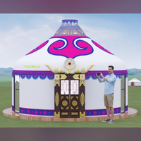 Yurt mongol à quatre couches et quatre saisons, type tente tubulaire, en toile de coton et tissu PVC, une chambre, >3000mm, imperméable, 9-30m