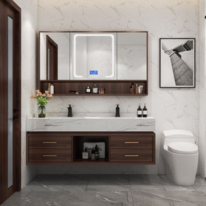 <span class=keywords><strong>Mueble</strong></span> de <span class=keywords><strong>baño</strong></span> de último diseño, armario con espejo de iluminación en <span class=keywords><strong>Nogal</strong></span> y marrón <span class=keywords><strong>oscuro</strong></span>, 2022 - Product Image 3