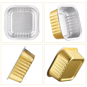 Hot bán 150ml Flan tấm vuông mini Ice Cream cup nhôm lá mỏng Bánh hộp thiếc vàng Baking Foil khuôn container - Product Image 2
