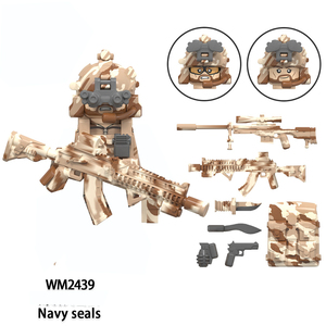 Figurines de soldats de l'équipe d'assaut Léopard des neiges des forces spéciales WM6147 de la Seconde Guerre mondiale, blocs de construction, armes de l'armée, briques, jouets pour enfants - Product Image 3