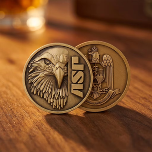 Moneta commemorativa doppia personalizzata del produttore, in lega di zinco 3D, con <span class=keywords><strong>aquila</strong></span>, incisione personalizzabile, stampi per artigianato in metallo, souvenir - Product Image 1