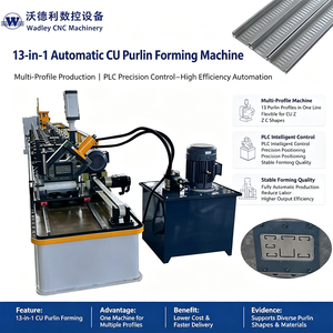 Machine de profilage de poutrelles en <span class=keywords><strong>C</strong></span> et en U multifonction 13-en-1, à entraînement servo, avec changement rapide de matrice, haute précision, pour équipement de construction - Product Image 1