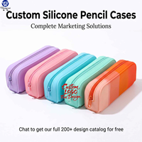 Étui à crayons en silicone durable, pochette, sac, couleur dégradée, imperméable, multifonctionnel, élégant, étuis à crayons pour cadeaux promotionnels, adulte
