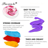 Peinture acrylique Panwenbo 250 ml/8,45 oz, 18 couleurs, peinture en vrac, pigments riches, non toxiques, flacons de peinture acrylique, ensemble de peinture acrylique pour la peinture