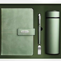 Ensemble cadeau promotionnel d'affaires personnalisé de luxe pour entreprise, comprenant une tasse à vide, un carnet et un kit exécutif, avec boîte