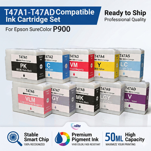 Cartouches d'encre compatibles Enlite Premium T47A pour imprimante <span class=keywords><strong>Epson</strong></span> SureColor <span class=keywords><strong>SC</strong></span> <span class=keywords><strong>P900</strong></span> T47A1 T47AD avec puces stables C13T47A100 - Product Image 1