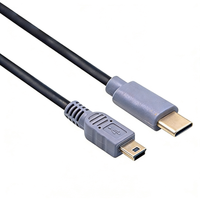 Kabel Adaptor OTG USB Type-C 3.1 USB Male Mini 5-Pin B dengan Selubung PVC, Konduktor Tembaga Murni untuk Ponsel dan Komputer, Pengisian Cepat 3A