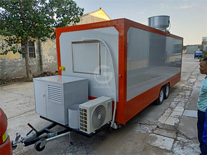Custom Size Design Mobile Kitchen Food Truck USA Out Door Street Sale Pizza Taco Fast Food Trailer with Stainless Work Bench - Product Image 4