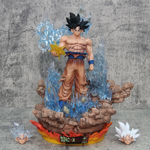 Vente chaude 33cm Goku Action Figure Dragons Ball Z Super Saiyan PVC Action Figure Poupées Goku Anime Figurines Tête Remplaçable - Product Image 3
