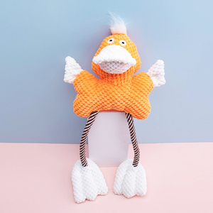 Jouet à mâcher couineur durable pour chien, design grenouille et canard, en peluche, jouet interactif pour animaux de compagnie, vente en gros - Product Image 3