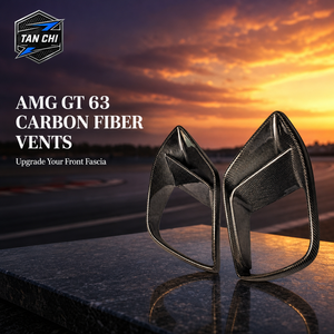 Pour Mercedes <span class=keywords><strong>AMG</strong></span> <span class=keywords><strong>GT</strong></span> <span class=keywords><strong>63</strong></span> <span class=keywords><strong>4</strong></span> <span class=keywords><strong>portes</strong></span>, aérations de pare-chocs avant en fibre de carbone véritable, tissage sergé 2x2, finition brillante, paire - Product Image 3