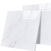 Carrelage de sol en céramique pleine masse brillant effet marbre blanc, nouveau design, 60x60, pour salle de bain, exportateur chinois