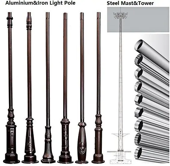 Poteaux en acier à prix bon marché 4m 5m 6m 7m 8m 9m 10m 12m poteaux de lampadaire octogonaux lampadaires galvanisés