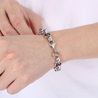Pulsera de Cadena de Perlas de Acero Inoxidable Simple y Moderna, Joyería de Mano Unisex con Eslabones de Perlas Redondas Lisas, Venta al Por Mayor