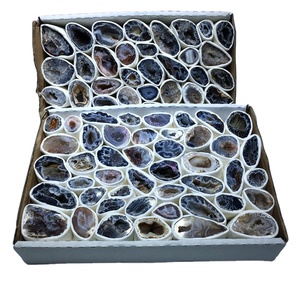 Wholesale High Quality Natural Gemstone Brazil Crystal Druzy Mini Agate Geode With Box For Decoration