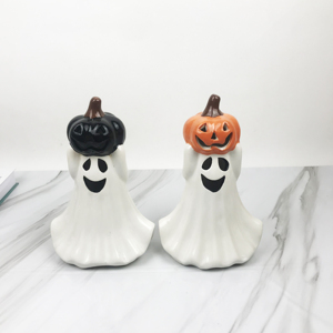 Fantasma in ceramica di fabbrica con decorazione di Halloween in ceramica divertente zucca - Product Image 4