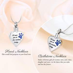 <span class=keywords><strong>Collares</strong></span> de urna <span class=keywords><strong>para</strong></span> cenizas Ya no a mi lado, pero <span class=keywords><strong>para</strong></span> siempre en mi corazón Medallón Collar de urna de cremación <span class=keywords><strong>para</strong></span> mascotas <span class=keywords><strong>Perros</strong></span> Gatos Cenizas - Product Image 3