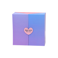 Boîte cadeau rectangulaire à double porte en carton gris bronzé, design dégradé, pour la Saint-Valentin, anniversaire, emballage de bougies, boîte à rouge à lèvres