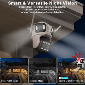 Cámara de Seguridad PTZ de Triple Lente HD, Cámara de Vigilancia Inalámbrica WiFi IP para Exteriores con Seguimiento Automático, Sistema de Vigilancia de 3 Vías - Product Image 4